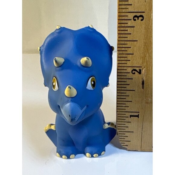 Blue Triceratops Dinosaur Baby Figurine 2.75" Tall - Picture 4 of 5
